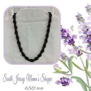 Braided Chain Necklace Brown Black Color